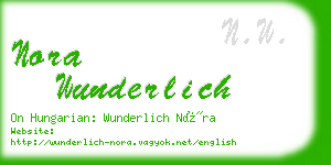nora wunderlich business card